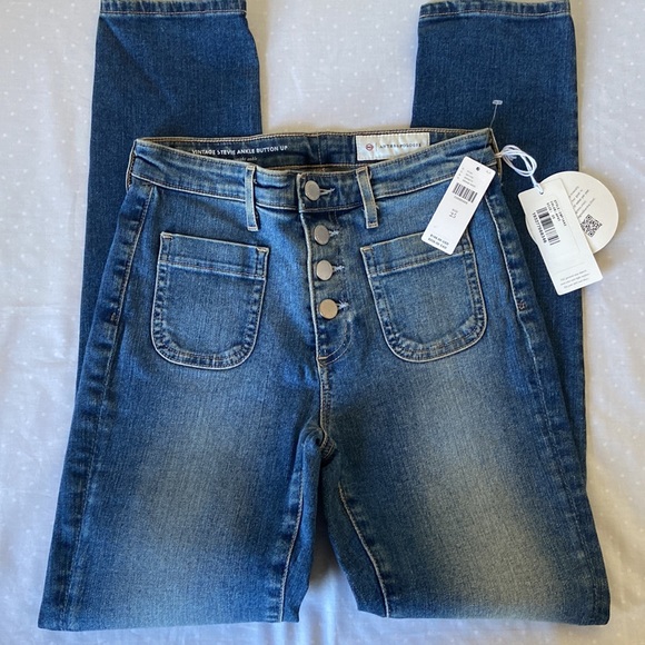 AG Vintage Stevie Button Up Slim Straight Ankle Jeans Size 25 - Picture 2 of 11